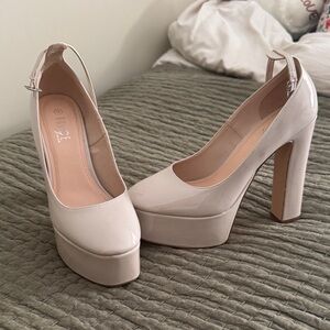 Elegant Cream Platform Heels